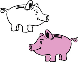 Piggy bank icon vector