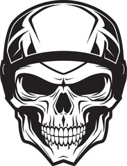 HelmHerald Helmeted Skull Icon Graphic SkeleGuardian Vector Icon with Skull in Helmet