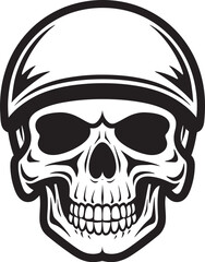 HelmKnight Skull Wearing Helmet Icon Design SkeleSentinel Vector Icon with Helmeted Skull