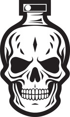 Spectral Spirits Vector Design with Skull Captive in Bottle Ghostly Grog Skull in Bottle Graphic Design