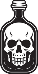 SpiritsContained Vector Logo with Skull Trapped in Bottle EerieElixer Bottle Enclosed Skull Graphic