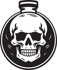 GhostlyGrog Vector Design with Skull Captive in Bottle WraithWine Skull Graphic Icon Design