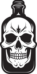 BoneBottle Vector Icon with Skull Trapped in Glass SpiritsUnleashed Skull in Bottle Graphic Icon