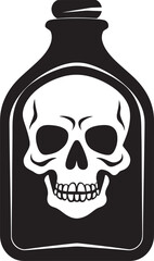 PhantomPint Skull in Bottle Vector Icon BoneBarrel Bottle Encased Skull Logo Design