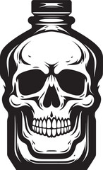 EnchantedElixir Vector Icon with Skull Encased in Glass HauntingHooch Skull in Bottle Graphic Icon