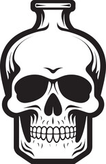 MacabreMerlot Vector Design with Skull Trapped in Bottle SpiritsServed Skull Graphic Icon Design