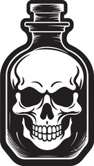SpiritCaptive Vector Logo with Skull in Bottle MacabreMerlot Bottle Trapped Skull Graphic