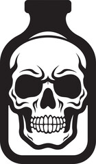 Skull Draught Skull in Bottle Graphic Icon Elixir Essence Bottle Contained Skull Logo