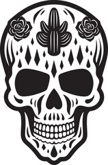 Skeletal Succulence Cactus and Skull Graphic Design Spine and Succulents Skull with Cactus Vector Icon