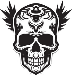 Skeletal Succulent Cactus and Skull Logo Design Thorned Templar Vector Design of Skull and Cactus