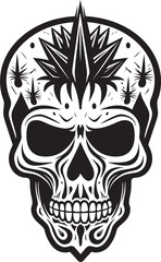 Desert Dread Skull with Cactus Icon Graphic Thorny Terror Vector Icon of Skull with Cactus