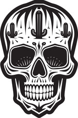 Thorned Templar Vector Design of Skull and Cactus Cactus Cadaver Skull with Cactus Icon Graphic