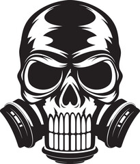 Hazardous Haven Gas Mask Adorned Skull Icon Design Chemical Conqueror Vector Icon with Gas Masked Skull