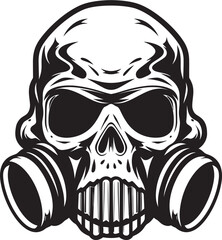 Hazardous Haven Gas Mask Adorned Skull Icon Design Chemical Conqueror Vector Icon with Gas Masked Skull