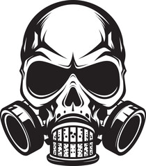 Toxic Tango Gas Mask Adorned Skull Icon Design Skull Sentinel Vector Icon with Gas Masked Skull