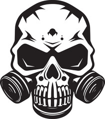Chemical Conqueror Gas Mask Adorned Skull Icon Design Plague Protector Vector Icon with Gas Masked Skull