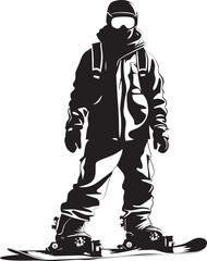 Alpine Adrenaline Vector Icon with Snowboarding Man Powder Plunge Graphic Logo of Snowboarding Man