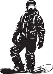 Mountain Maverick Snowboarding Man Icon Design Frozen Fury Vector Logo featuring Snowboarding Man