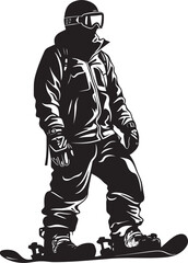 Slope Shredder Graphic Design with Snowboarding Man Icon Blizzard Daredevil Snowboarding Man Logo Graphic