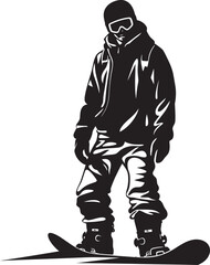 Frosty Freerider Snowboarding Man Logo Design Alpine Adrenaline Vector Icon with Snowboarding Man