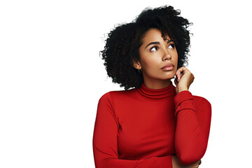 Close up of a thoughtful african woman
