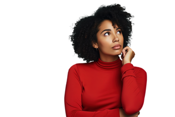 Close up of a thoughtful african woman