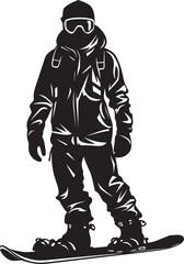 Alpine Adrenaline Vector Icon with Snowboarding Man Powder Plunge Graphic Logo of Snowboarding Man