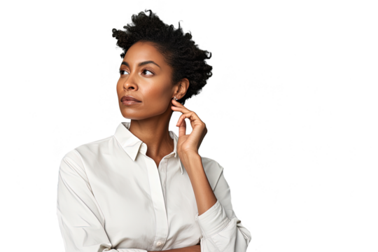 Close up of a thoughtful african woman
