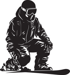 Frozen Fury Vector Logo featuring Snowboarding Man Slope Shredder Graphic Design with Snowboarding Man Icon