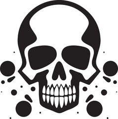 Lethal Emblem Toxic Skull Logo Design Icon Radioactive Remains Vector Icon of Toxic Skull