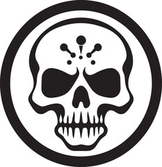 Chemical Contour Graphic Design with Toxic Skull Icon Virulent Visage Toxic Skull Vector Logo