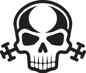 Biohazard Boneyard Vector Graphic of Toxic Skull Lethal Emblem Toxic Skull Logo Design Icon