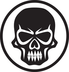 Hazardous Head Graphic Icon of Toxic Skull Venomous Visage Vector Logo featuring Toxic Skull