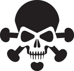 Radioactive Remains Vector Icon of Toxic Skull Chemical Contour Graphic Design with Toxic Skull Icon