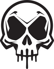 Chemical Contour Graphic Design with Toxic Skull Icon Virulent Visage Toxic Skull Vector Logo