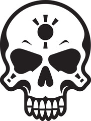 Hazardous Emblem Graphic Icon of Toxic Skull Poisonous Profile Vector Logo with Toxic Skull