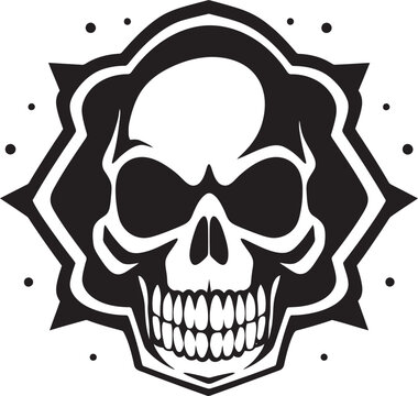 Chemical Contour Graphic Design with Toxic Skull Virulent Visage Toxic Skull Vector Logo
