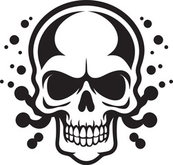 Poisonous Profile Vector Logo with Toxic Skull Contaminated Cranium Toxic Skull Icon Design