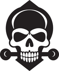 Hazardous Emblem Graphic Icon of Toxic Skull Poisonous Profile Vector Logo with Toxic Skull