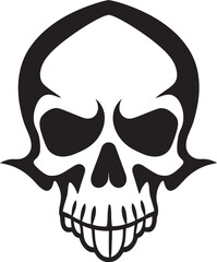 Radioactive Remains Vector Icon of Toxic Skull Chemical Contour Graphic Design with Toxic Skull Icon