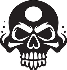 Chemical Contour Graphic Design with Toxic Skull Icon Virulent Visage Toxic Skull Vector Logo