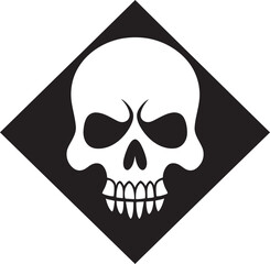 Radioactive Remains Vector Icon of Toxic Skull Chemical Contour Graphic Design with Toxic Skull Icon