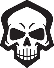 Chemical Contour Graphic Design with Toxic Skull Icon Virulent Visage Toxic Skull Vector Logo