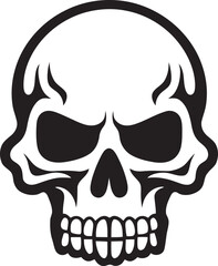 Chemical Contour Graphic Design with Toxic Skull Icon Virulent Visage Toxic Skull Vector Logo