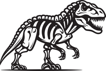 Mesozoic Majesty Tyrannosaurus Skeleton Graphic Emblem Tyrants Triumph Iconic T Rex Skeleton Logo