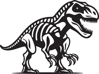 Mesozoic Mark Tyrannosaurus Skeleton Icon Emblem Rex Resurgence T Rex Skeleton Vector Emblem