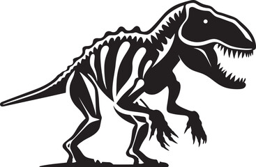 Fototapeta premium Tyrannosaurus Tribute Iconic Vector Logo Jurassic Jewel T Rex Skeleton Graphic Design