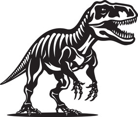 Ancient Apex Tyrannosaurus Skeleton Icon Design Paleontological Majesty Vector Graphic of T Rex Skeleton