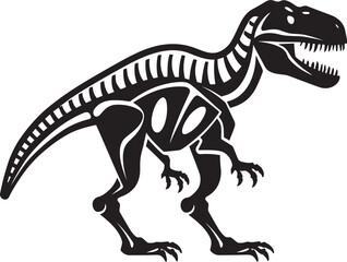 Primeval Profile Tyrannosaurus Graphic Logo Jurassic Jewel T Rex Skeleton Vector Design