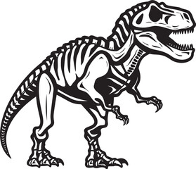 Fototapeta na wymiar Paleontological Prestige T Rex Icon Design Tyranno Traces Dino Skeleton Vector Logo